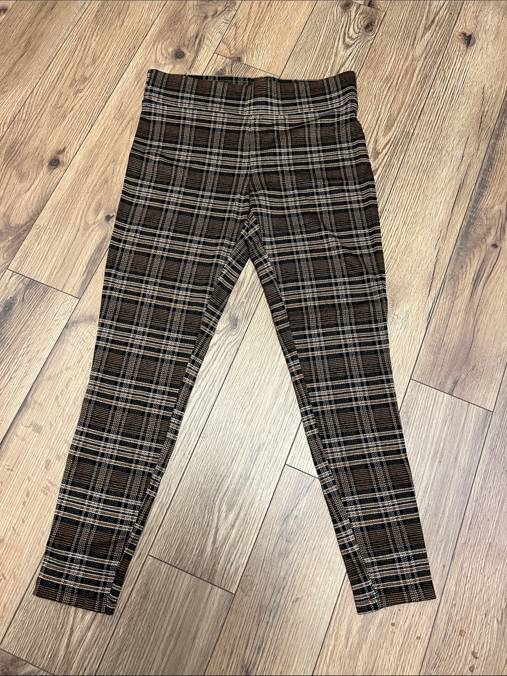 #1300 Plaid Stretch Leggings Loft Medium NWT